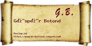 Gáspár Botond névjegykártya